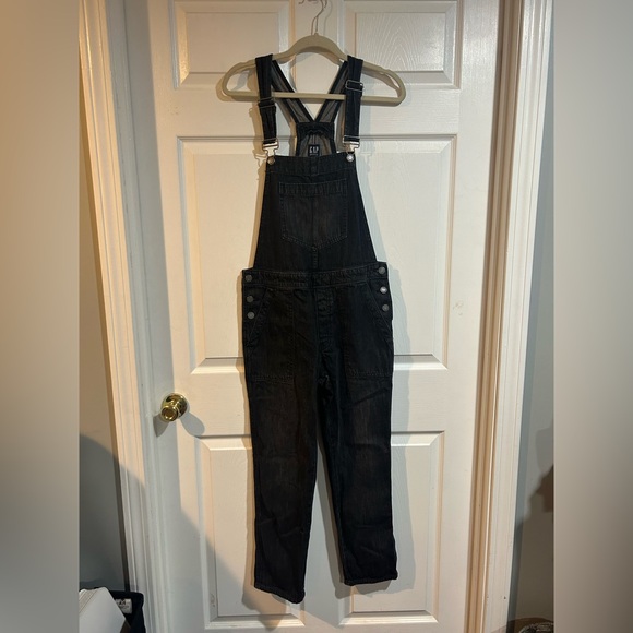GAP Women's Black Denim Overalls with Washwell - Picture 2 of 6